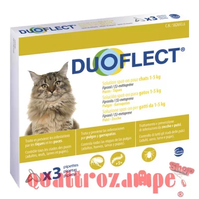 Duoflect gatti 1-5 kg spot on 3 pipette Antiparassitario