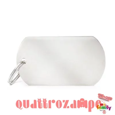 My Family Medaglietta Incisa Basic Chrome Military Grande Argentata