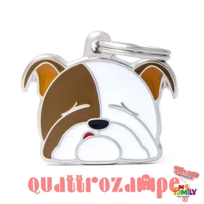 Medaglietta Incisa My Family Cane Bulldog Inglese