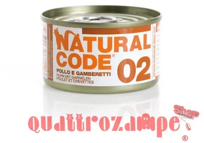 Natural Code 02 Pollo e Gamberetti 85 gr Per Gatti