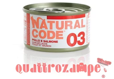 Natural Code 03 Pollo e Salmone 85 gr Per Gatti
