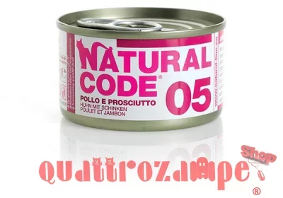 Natural Code 05 Pollo e Prosciutto 85 gr Per Gatti