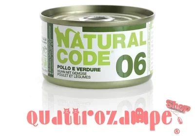 Natural Code 06 Pollo e Verdure 85 gr Per Gatti