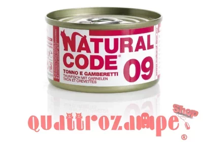 Natural Code 09 Tonno e Gamberetti 85 gr Per Gatti