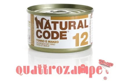 Natural Code 12 Tonno e Manzo 85 gr Per Gatti