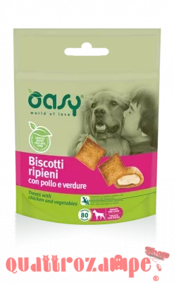 Oasy Snack Biscotti Ripieni Con Pollo e Verdure per Cani 80 g