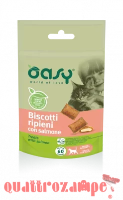 Oasy Snack Biscotti Ripieni Con Salmone per Gatti 60 g