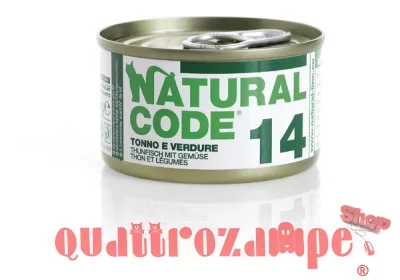 Natural Code 14 Tonno e Verdure 85 gr Per Gatti