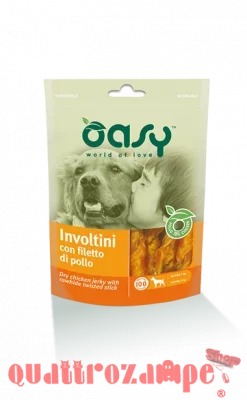 Oasy Snack Involtini con Filetti di Pollo 100 g per Cani