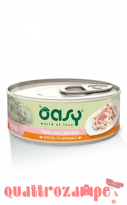 Oasy Cat Pollo Con Salmone Lattina 70 gr Umido Per Gatti