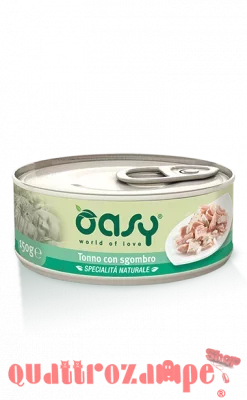Oasy Cat Tonno Con Sgombro Lattina 70 gr Umido Per Gatti