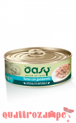 Oasy Cat Tonno Con Gamberetti Lattina 70 gr Umido Per Gatti
