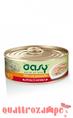 Oasy Cat Pollo Con Prosciutto Lattina 150 gr Umido Per Gatti