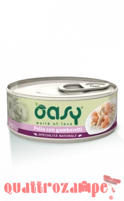 Oasy Cat Pollo Con Gamberetti Lattina 150 gr Umido Per Gatti