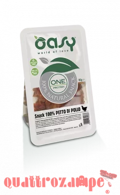 Oasy Snack One Protein Petto di Pollo 80 gr per Cani Monoproteico