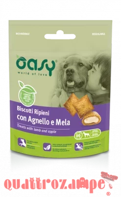 Oasy Snack Biscotti Ripieni Con Agnello e Mela per Cani 80 g