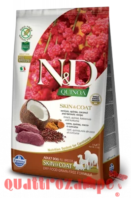 Farmina N/D Quinoa Grain Free Adult Medium Maxi Skin & Coat Cervo Cocco 7 Kg