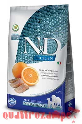 Farmina N/D Ocean Prime Grain Free Adult Medium Maxi 12 kg Aringa e Arancia