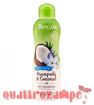 Shampoo Tropiclean Whitening Coat 355 ml Per Gatti Manto Bianco