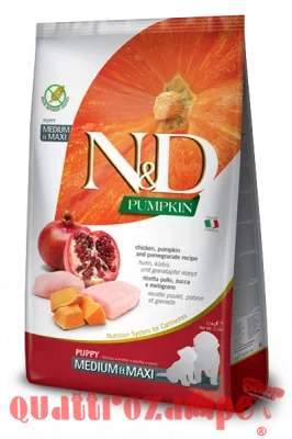 Farmina N/D Grain Free Pumpkin Puppy Medium Maxi Pollo Zucca Melograno 12 kg