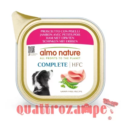 Almo Nature HFC Complete Prosciutto Con Piselli 85 gr Vaschetta Umido Per Cani