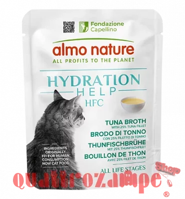 Almo Nature Hydration Help Brodo di Tonno con Filetti di Tonno 50 gr Bustine Per Gatti