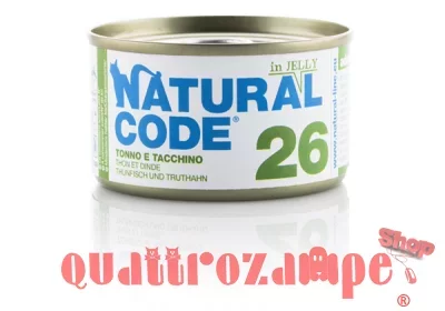 Natural Code Jelly 26 Tonno e Tacchino 85 gr Per Gatti