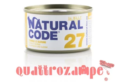 Natural Code Jelly 27 Tonno e Surimi 85 gr Per Gatti