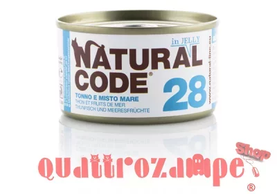 Natural Code Jelly 28 Tonno e Misto Mare 85 gr Per Gatti