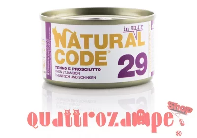 Natural Code Jelly 29 Tonno e Prosciutto 85 gr Per Gatti