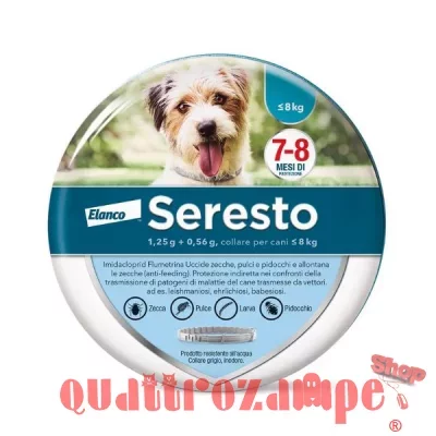 Collare Seresto Per Cani Fino A 8 kg Antiparassitario