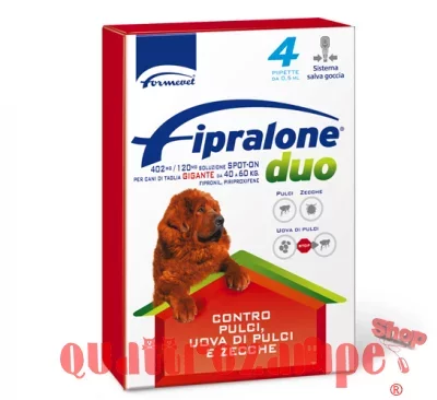 Fipralone Duo Cane 40-60 Kg Antipulci Antizecche 4 Pipette