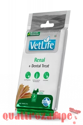 Farmina Dog Vet Life Dental Treat Renal Mini 60 gr Snack Per Cani