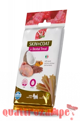 Farmina Dog Quinoa Dental Treat Skin Coat Quaglia Mini 60 gr Snack Per Cani
