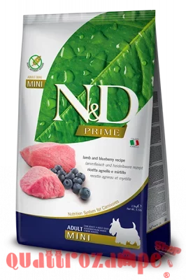 Farmina ND Prime Grain Free Adult Mini Agnello e Mirtillo 7 Kg Crocchette Per cani