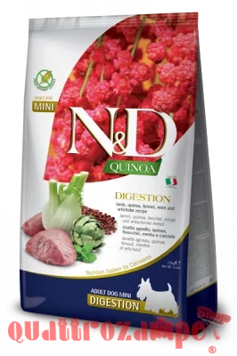 Farmina N/D Quinoa Grain Free Adult Mini Digestion Agnello Finocchio 7 kg Per Cani
