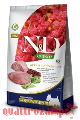 Farmina N/D Quinoa Grain Free Adult Mini Weight Management Agnello 7 kg Per Cani