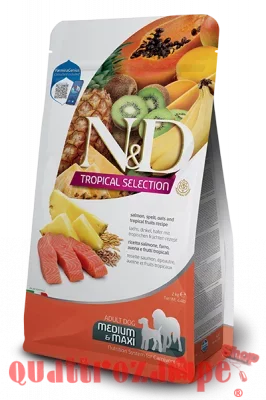 Farmina ND Tropical Fruits Adult Medium Maxi Salmone 10 Kg Cibo Per Cani