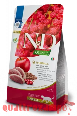 Farmina Nd Grain Free Quinoa Hairball Anatra 1,5 Kg Crocchette Per Gatti