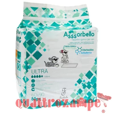 Ferribiella Assorbello 200 Tappetini Clorexidina 60 x 90 Traverse Antibatterico Cani