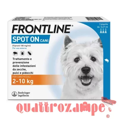 Frontline SPOT ON Taglia S 2-10 Kg - Antiparassitario per cane cani - 3 pipette