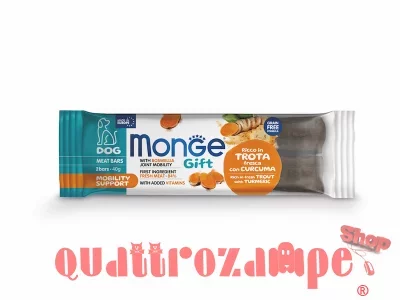 Monge Gift Barrette Mobility Support Trota Curcuma 40 gr Snack Per Cani