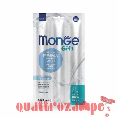 Monge Gift 3 Stick Puppy Junior Maiale Latte 45 gr Snack Per Cani