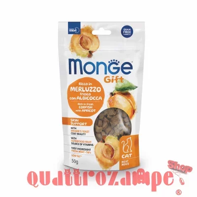 Monge Gift Skin Support Merluzzo Albicocca 50 gr Snack Per Gatti