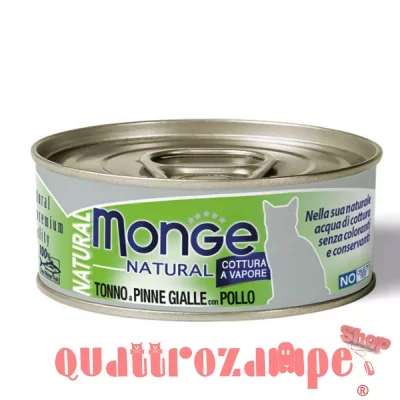 Monge Cat Natural Superpremium 80 gr Tonno a Pinne Gialle con Pollo Scatoletta Gatti