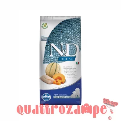 Farmina N/D Grain Free Ocean Pumpkin Puppy Medium Maxi 2,5 kg Merluzzo Zucca Melone