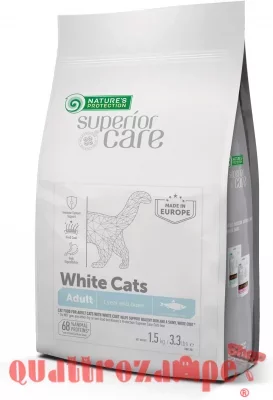 Nature's Protection White Cats Adult Aringa 1,5 kg Crocchette Grain Free Per Gatti