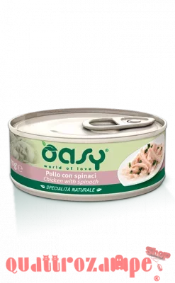 Oasy Cat Pollo Con Spinaci Lattina 70 gr Umido Per Gatti