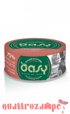 Oasy More Love Tonno Con Gamberetti Lattina 70 gr Per Gatti