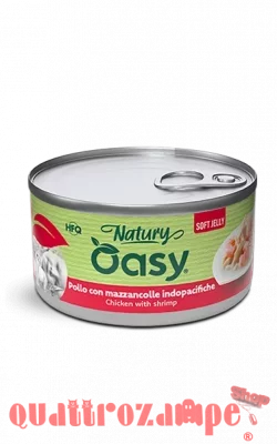 Oasy Cat Natury Soft Jelly Tonnetto con Mazzancolle Indopacifiche Lattina 150 gr Umido Per Gatti